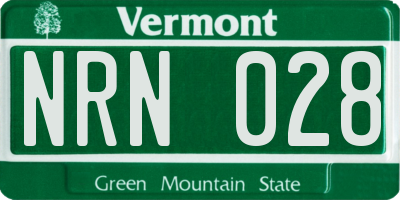 VT license plate NRN028