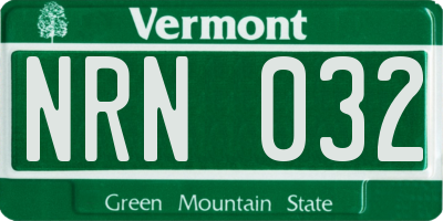 VT license plate NRN032