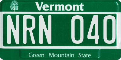 VT license plate NRN040