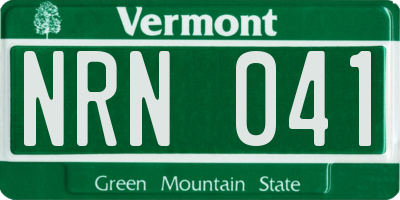 VT license plate NRN041