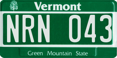 VT license plate NRN043