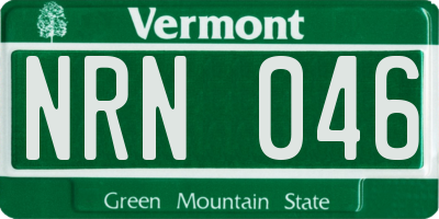 VT license plate NRN046