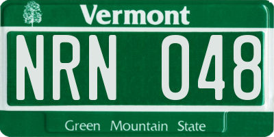 VT license plate NRN048