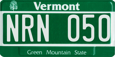 VT license plate NRN050
