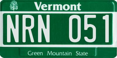 VT license plate NRN051