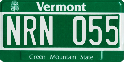 VT license plate NRN055