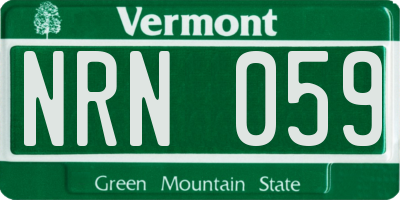 VT license plate NRN059
