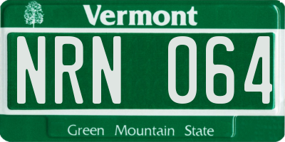 VT license plate NRN064
