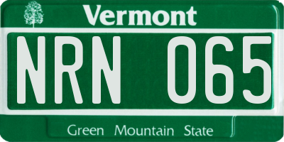 VT license plate NRN065