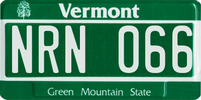 VT license plate NRN066
