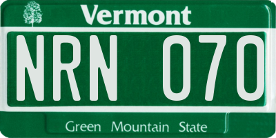 VT license plate NRN070