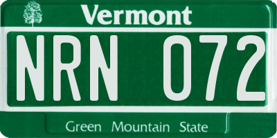 VT license plate NRN072