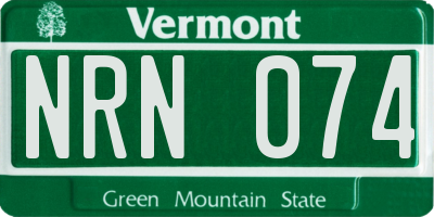 VT license plate NRN074