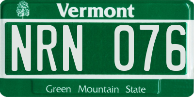 VT license plate NRN076