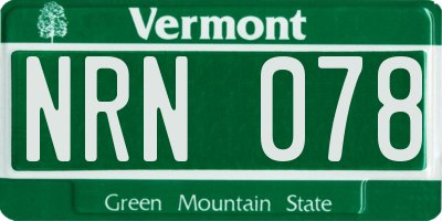 VT license plate NRN078