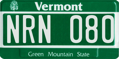 VT license plate NRN080