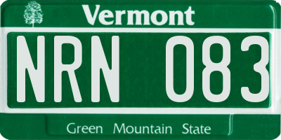 VT license plate NRN083