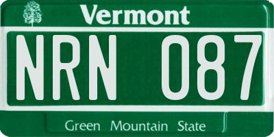 VT license plate NRN087
