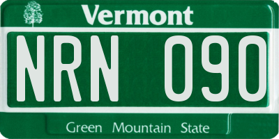 VT license plate NRN090