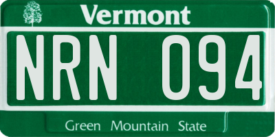 VT license plate NRN094