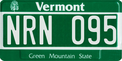 VT license plate NRN095
