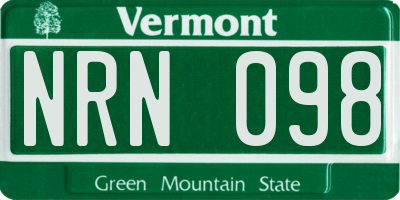 VT license plate NRN098