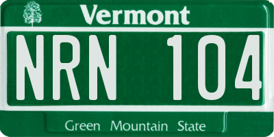 VT license plate NRN104