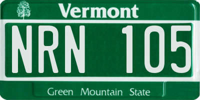 VT license plate NRN105