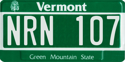 VT license plate NRN107