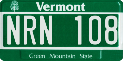 VT license plate NRN108