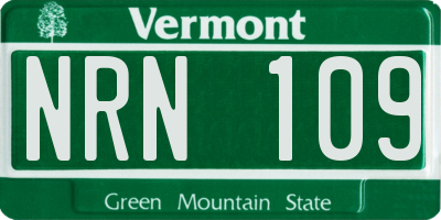 VT license plate NRN109