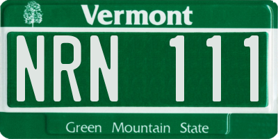 VT license plate NRN111