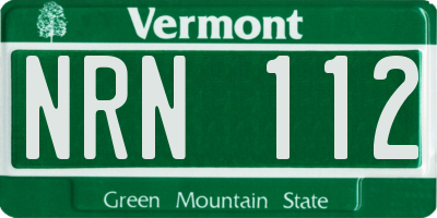 VT license plate NRN112
