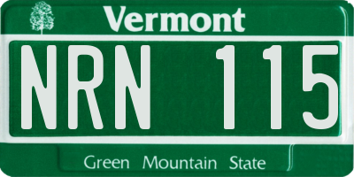 VT license plate NRN115