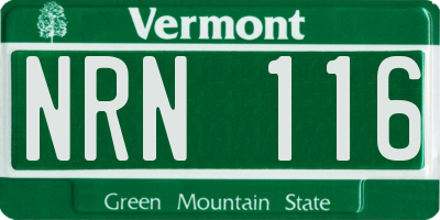 VT license plate NRN116