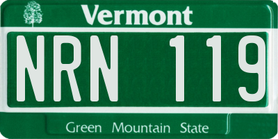 VT license plate NRN119