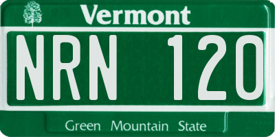 VT license plate NRN120