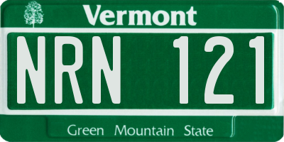 VT license plate NRN121