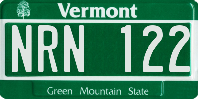 VT license plate NRN122