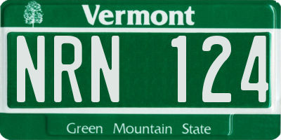 VT license plate NRN124