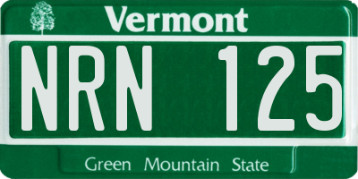 VT license plate NRN125