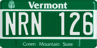 VT license plate NRN126