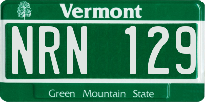 VT license plate NRN129