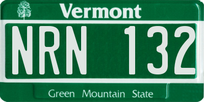 VT license plate NRN132