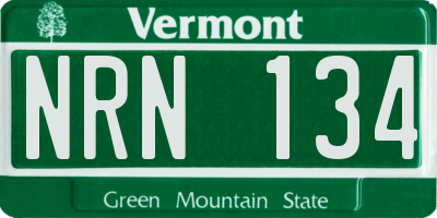 VT license plate NRN134
