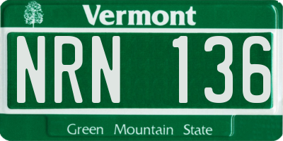 VT license plate NRN136