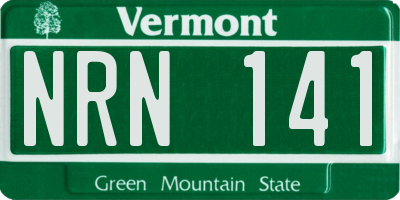 VT license plate NRN141