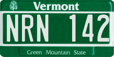 VT license plate NRN142