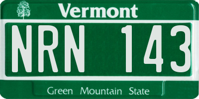 VT license plate NRN143