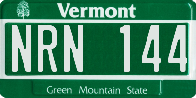 VT license plate NRN144